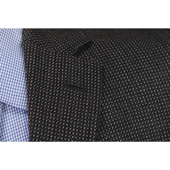 Hugo Boss Black Gray Brown Knit Woven Wool Sportcoat Blazer 38R - Picture 5 of 9